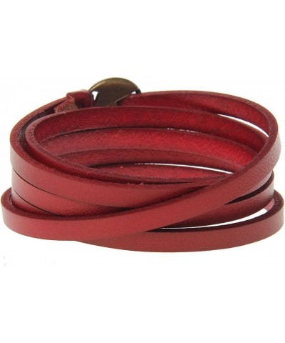 Leather Multilayer Bracelet Bangle Wristband Punk Jewellery, Red $7.24 Bracelets