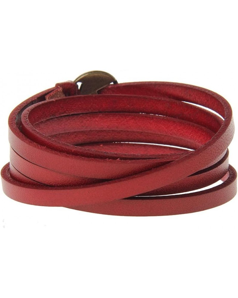 Leather Multilayer Bracelet Bangle Wristband Punk Jewellery, Red $7.24 Bracelets