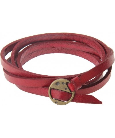 Leather Multilayer Bracelet Bangle Wristband Punk Jewellery, Red $7.24 Bracelets