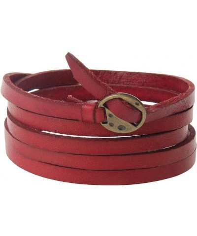 Leather Multilayer Bracelet Bangle Wristband Punk Jewellery, Red $7.24 Bracelets