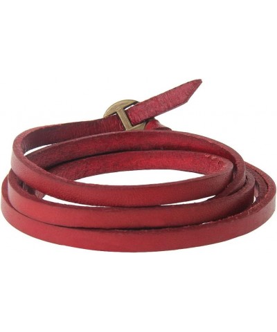 Leather Multilayer Bracelet Bangle Wristband Punk Jewellery, Red $7.24 Bracelets