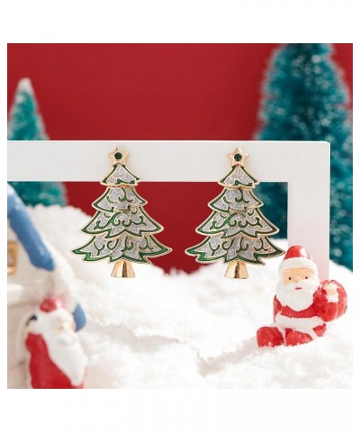 Sparkling Christmas Dangle Earrings for Women Holiday Tree Earrings Festive Gift Christmas Jewelry Gift Christmas Tree-Gold $...