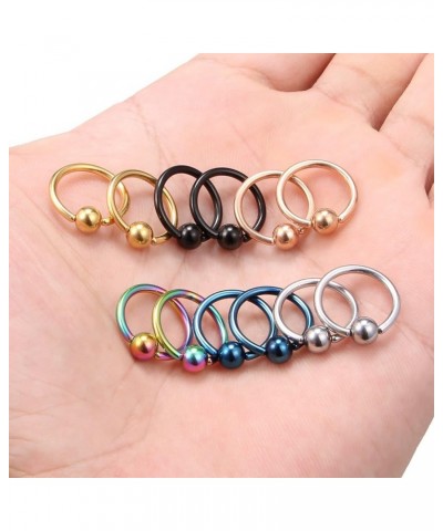 12PCS 14G 316L Surgical Steel Captive Bead Nose Tragus Lip Nipple Belly Piercing Jewelry Rings 12PCS Inner Dia.: 14mm $7.94 B...