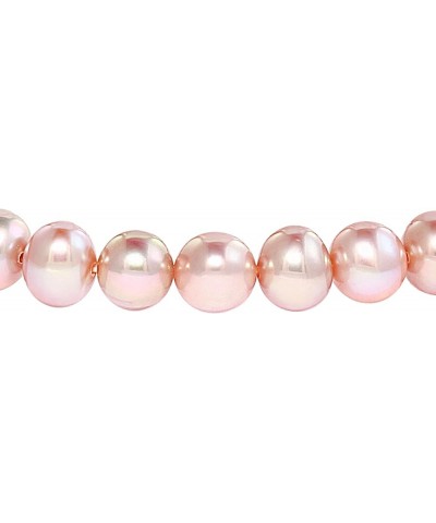 Round Freshwater Cultured Pearl Bride & Bridesmaid 8" Stretch Strand Bracelet - Choice of Pearl Size and Color Pink 8.0-8.5mm...