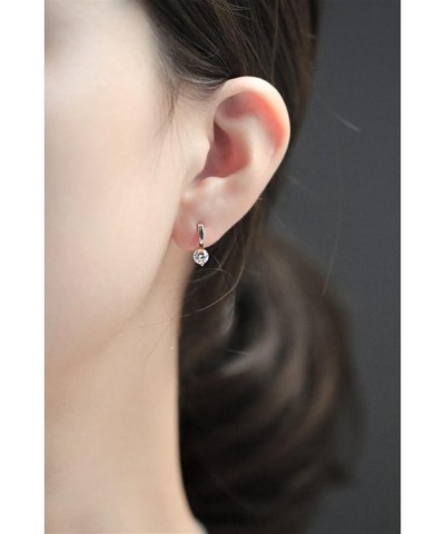 925 Silver Needle Simple Shiny Zircon Earrings Gold Plating Jewelry Crystal Stud Earrings Women (Color : Gold5) Silver14 $11....