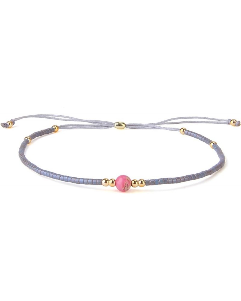 Women Friendship Bracelets Adjustable Bracelet Miyuki Crystal Bracelets Bohemian Bracelets New Light Gray $8.67 Bracelets