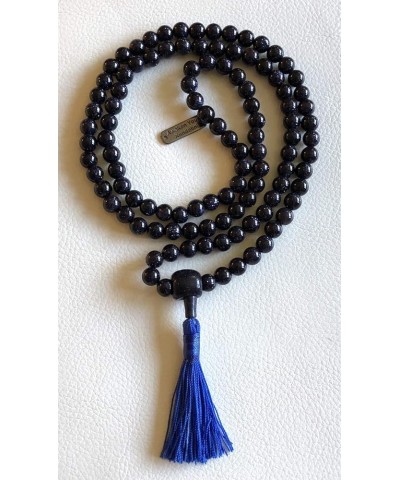 108 Mala Beads Necklace - Reiki Healing Crystals - Handmade Buddhist Prayer Beads Blue Goldstone Sand stone 6 mm $28.31 Neckl...