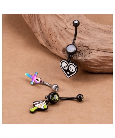 Belly Button Ring 5PCS 14G 316L Stainless Steel Belly Button Piercing Jewelry for Women Girl KDT25023 $7.40 Body Jewelry