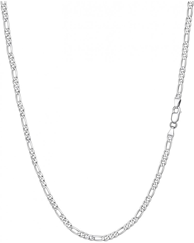 925 Sterling Silver Cuban Link Chain Necklace, Dainty Figaro Chains, Solid & Shiny, 3mm/5mm, 14-28 inch, Come Gift Box 18.0 I...