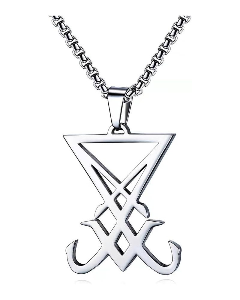 Church of Satan Necklace - Satanic Sigil of Lucifer Pendant Religions Jewelry Gift for Men and Women $9.51 Necklaces