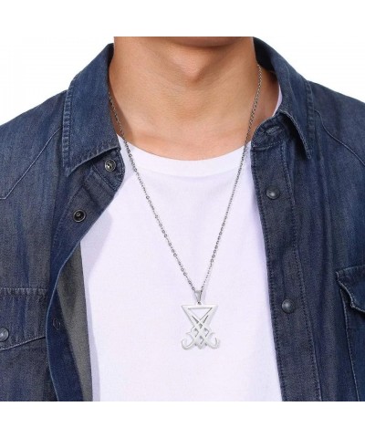 Church of Satan Necklace - Satanic Sigil of Lucifer Pendant Religions Jewelry Gift for Men and Women $9.51 Necklaces