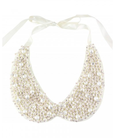 Vpang Detachable Faux Pearls Sequins Clear Rhinestones False Collar Necklace White, Large $10.07 Necklaces