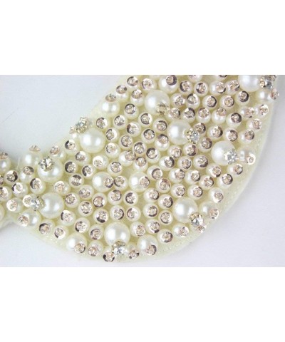 Vpang Detachable Faux Pearls Sequins Clear Rhinestones False Collar Necklace White, Large $10.07 Necklaces