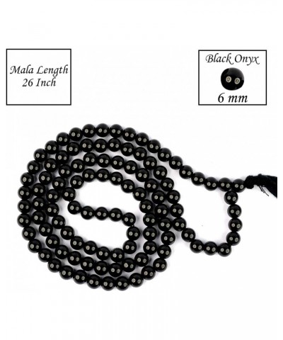 Black Onyx Mala 6 mm Stone Mala/Necklace Crystal Mala 108 Beads Jaap Mala for Reiki Healing and Crystal Healing Stone (Color ...