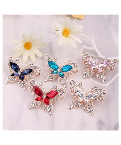 Brooch, Lady Pin Rhinestone Butterfly Shape Multi Colors Stainless Dress Brooch for Prom Lady Pin C $5.60 Brooches & Pins