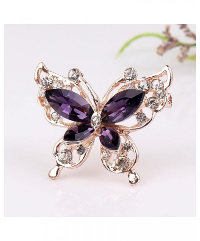 Brooch, Lady Pin Rhinestone Butterfly Shape Multi Colors Stainless Dress Brooch for Prom Lady Pin C $5.60 Brooches & Pins