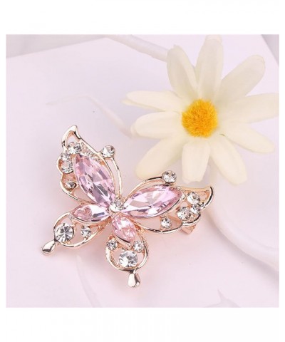 Brooch, Lady Pin Rhinestone Butterfly Shape Multi Colors Stainless Dress Brooch for Prom Lady Pin C $5.60 Brooches & Pins