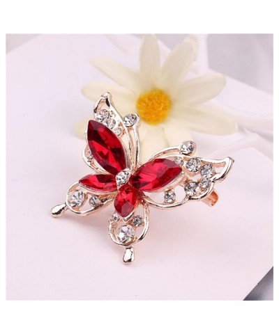 Brooch, Lady Pin Rhinestone Butterfly Shape Multi Colors Stainless Dress Brooch for Prom Lady Pin C $5.60 Brooches & Pins