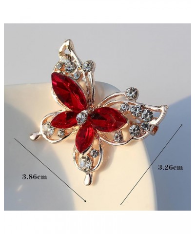 Brooch, Lady Pin Rhinestone Butterfly Shape Multi Colors Stainless Dress Brooch for Prom Lady Pin C $5.60 Brooches & Pins