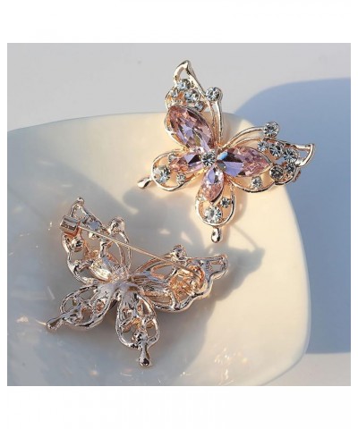 Brooch, Lady Pin Rhinestone Butterfly Shape Multi Colors Stainless Dress Brooch for Prom Lady Pin C $5.60 Brooches & Pins