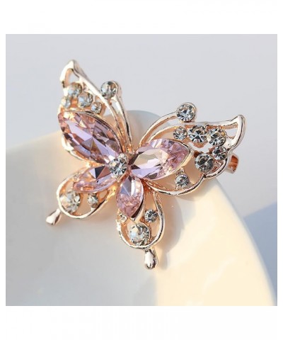 Brooch, Lady Pin Rhinestone Butterfly Shape Multi Colors Stainless Dress Brooch for Prom Lady Pin C $5.60 Brooches & Pins