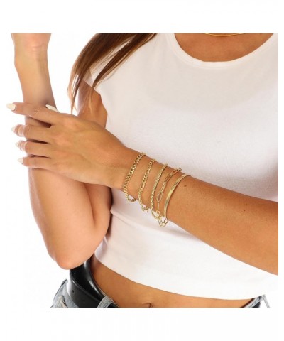 Gold Bracelets for Women Trendy 14k Real Gold Plated Dainty Bracelet Stack Set Cute Stackable Beaded Tennis Snake Cuban Link ...