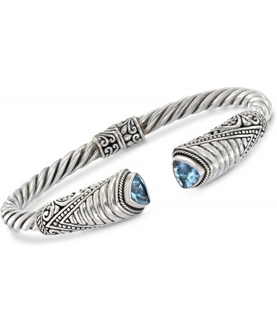 2.70 ct. t.w. Sky Blue Topaz Bali-Style Cuff Bracelet in Sterling Silver. 7.5 inches $85.10 Bracelets