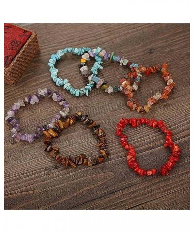 20Pcs Natural Gemstone Bracelets Chakra Crystal Healing Irregular Chips Beads Stretch Bracelets for Women Align Chakras/Conqu...