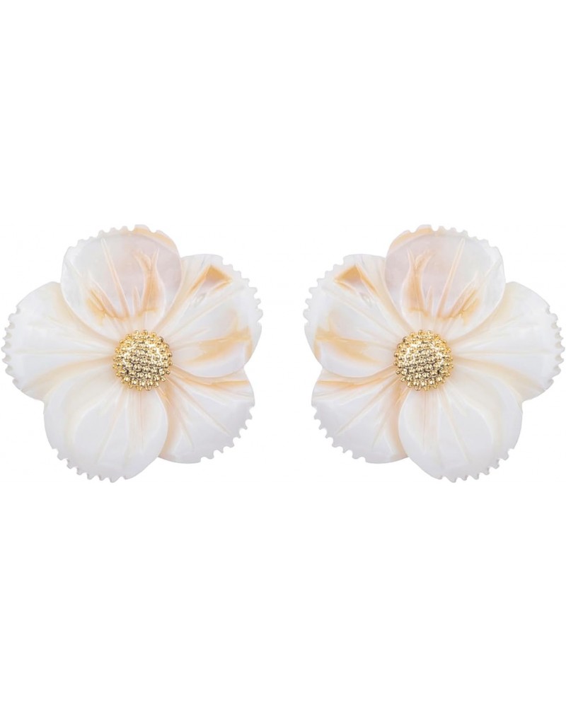 Cute White Flower Stud Earrings for Women Girls Vintage Dainty Jewelry for Ladies Party Prom Wedding Festival $8.99 Earrings