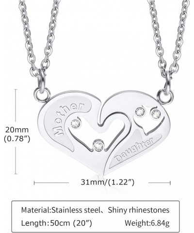 Mother Daughter Necklace 2 Pcs Set -Mom Gifts from Daughter Matching Heart Necklaces for Women Gifts for Mom $5.03 Necklaces