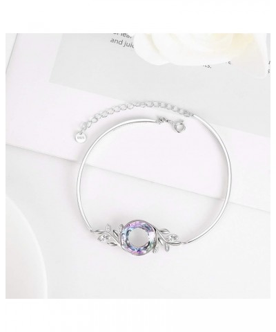 Sterling Silver Bangle Bracelet for Women with Crystal, Inspirational Jewelry Gifts for Her Purple $30.59 Bracelets