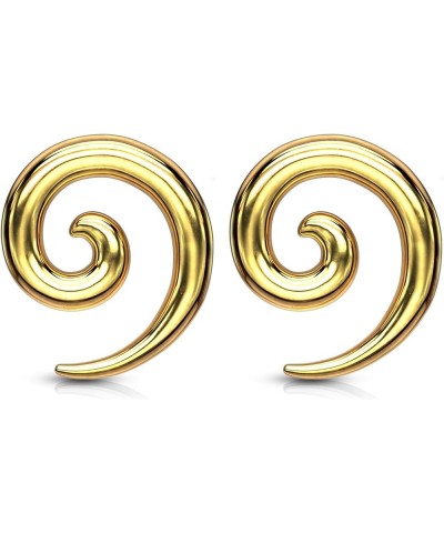 Stainless Steel Spiral Tapers, Sold as a Pair 8mm (0GA) Gold Tone $10.46 Body Jewelry