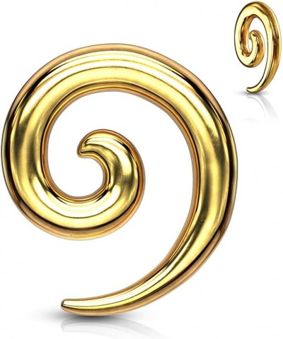 Stainless Steel Spiral Tapers, Sold as a Pair 8mm (0GA) Gold Tone $10.46 Body Jewelry