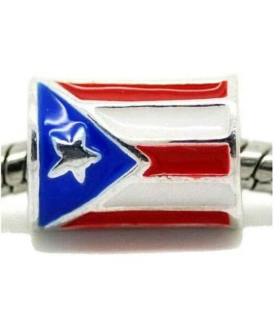 Puerto Rican Flag Spacer Bead Puerto Rico Charm for European Bracelet - Charm Crazy $7.28 Bracelets