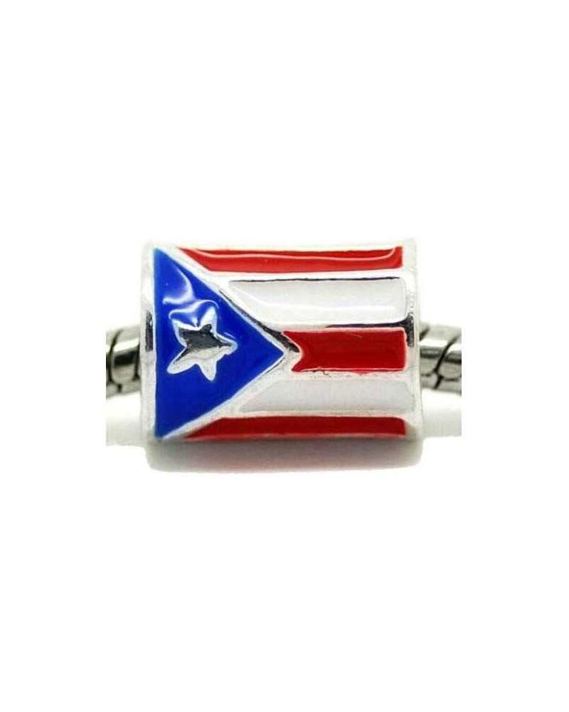 Puerto Rican Flag Spacer Bead Puerto Rico Charm for European Bracelet - Charm Crazy $7.28 Bracelets