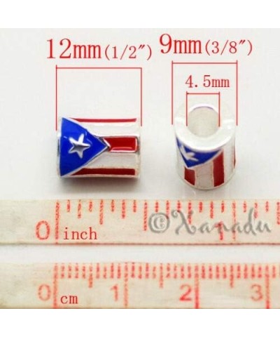 Puerto Rican Flag Spacer Bead Puerto Rico Charm for European Bracelet - Charm Crazy $7.28 Bracelets