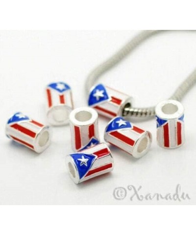 Puerto Rican Flag Spacer Bead Puerto Rico Charm for European Bracelet - Charm Crazy $7.28 Bracelets