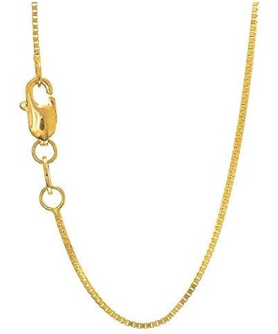 10k Solid Gold Yellow Or White 0.8 mm Box Chain Necklace - 16 18 20 22 24 Yellow Gold 18.0 Inches $55.79 Necklaces