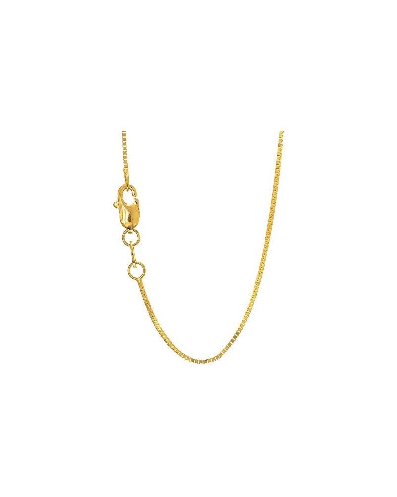 10k Solid Gold Yellow Or White 0.8 mm Box Chain Necklace - 16 18 20 22 24 Yellow Gold 18.0 Inches $55.79 Necklaces