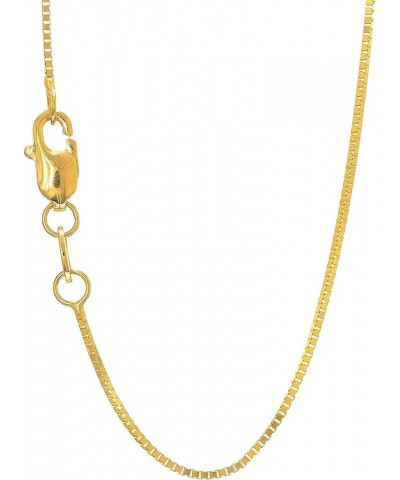 10k Solid Gold Yellow Or White 0.8 mm Box Chain Necklace - 16 18 20 22 24 Yellow Gold 18.0 Inches $55.79 Necklaces