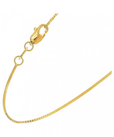 10k Solid Gold Yellow Or White 0.8 mm Box Chain Necklace - 16 18 20 22 24 Yellow Gold 18.0 Inches $55.79 Necklaces