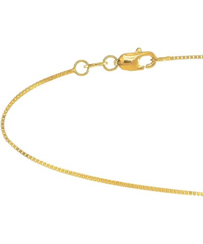 10k Solid Gold Yellow Or White 0.8 mm Box Chain Necklace - 16 18 20 22 24 Yellow Gold 18.0 Inches $55.79 Necklaces