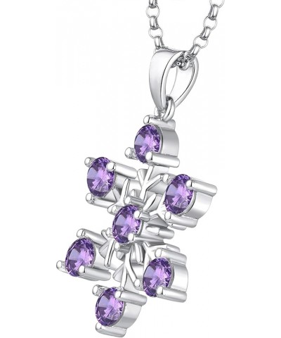 925 Sterling Silver White/Blue CZ Winter Frozen Large Snowflake Necklace Pendant B1 amethyst $26.65 Necklaces