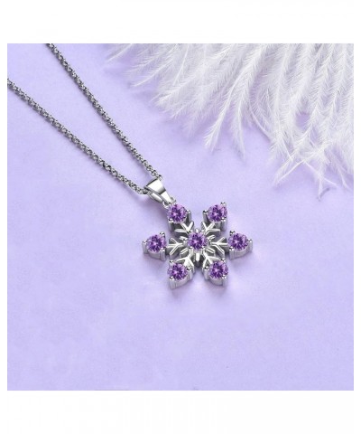 925 Sterling Silver White/Blue CZ Winter Frozen Large Snowflake Necklace Pendant B1 amethyst $26.65 Necklaces