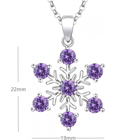 925 Sterling Silver White/Blue CZ Winter Frozen Large Snowflake Necklace Pendant B1 amethyst $26.65 Necklaces