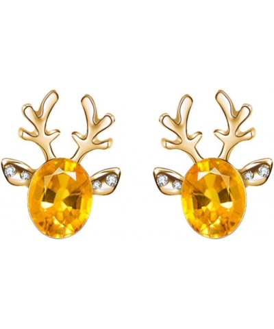 Lightning Deals Of Today Zircon Stud Earrings For Women Crystal Earring Studs Cute Earring Jewelry Christmas Antler Deer Earr...