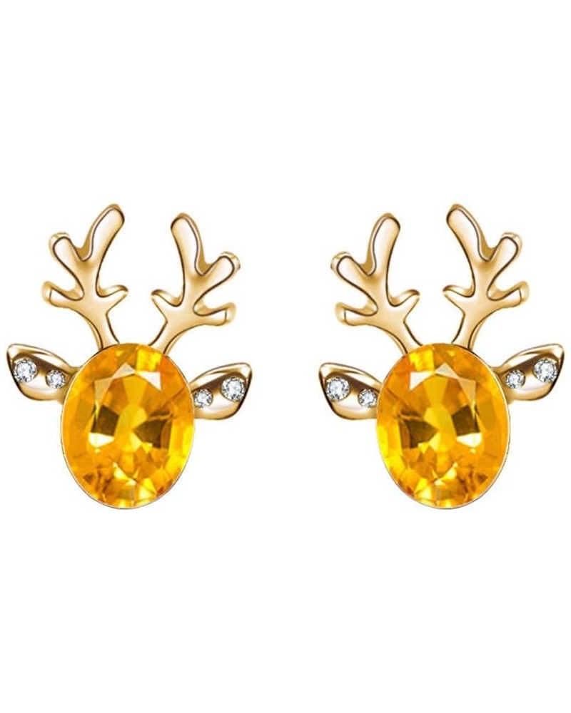 Lightning Deals Of Today Zircon Stud Earrings For Women Crystal Earring Studs Cute Earring Jewelry Christmas Antler Deer Earr...