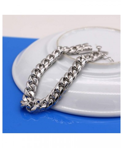 Cuban Link Bracelet 10mm 7-10 Inches Miami Hip Hop Jewelry 925 Sterling Silver Cuban Link Chain For Women Mens Silver 8.5 inc...