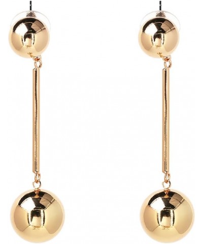 Baroque Ball Bead Dangle Earrings for Women Girl Fashion Geometrical Double Balls Minimalist Polished Drop Dangling Stud Earr...