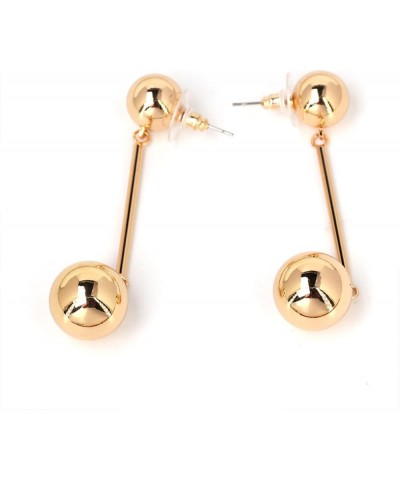 Baroque Ball Bead Dangle Earrings for Women Girl Fashion Geometrical Double Balls Minimalist Polished Drop Dangling Stud Earr...